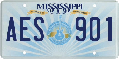 MS license plate AES901