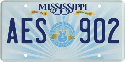 MS license plate AES902