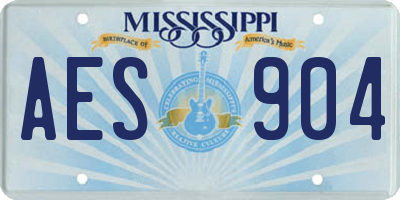 MS license plate AES904