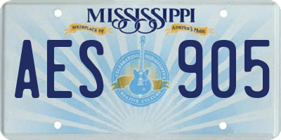MS license plate AES905