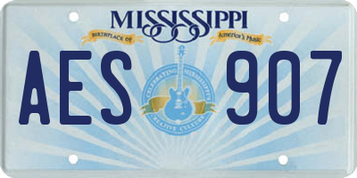 MS license plate AES907