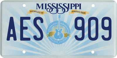 MS license plate AES909