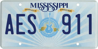 MS license plate AES911