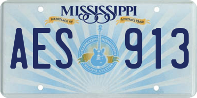 MS license plate AES913