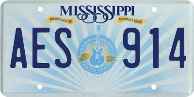 MS license plate AES914