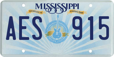 MS license plate AES915