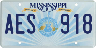 MS license plate AES918