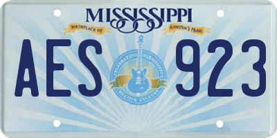MS license plate AES923