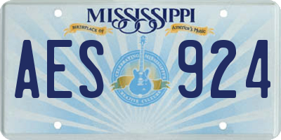 MS license plate AES924