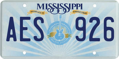 MS license plate AES926