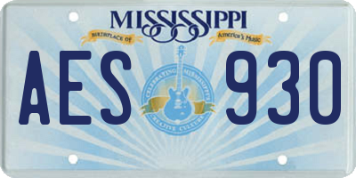 MS license plate AES930