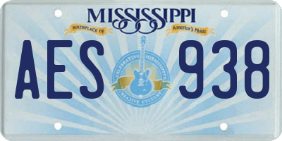 MS license plate AES938