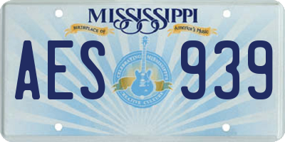MS license plate AES939