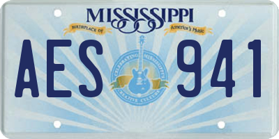 MS license plate AES941