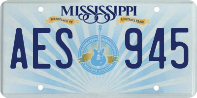 MS license plate AES945