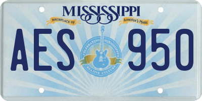 MS license plate AES950