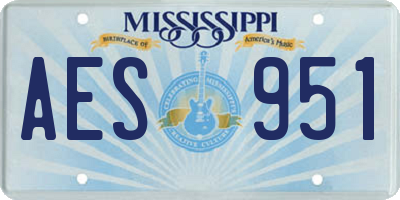 MS license plate AES951