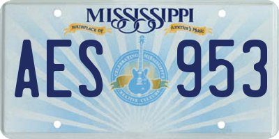 MS license plate AES953