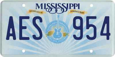 MS license plate AES954