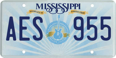 MS license plate AES955
