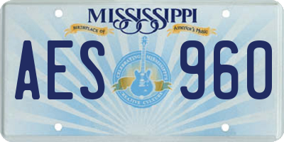 MS license plate AES960