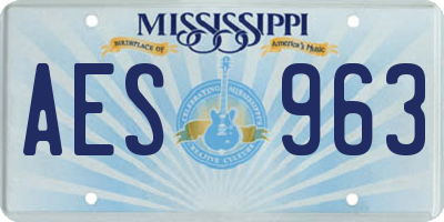 MS license plate AES963