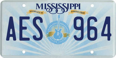 MS license plate AES964