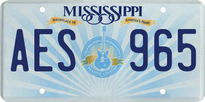 MS license plate AES965