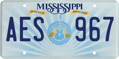 MS license plate AES967