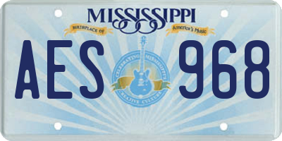 MS license plate AES968