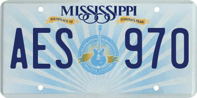 MS license plate AES970