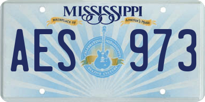 MS license plate AES973