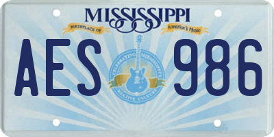 MS license plate AES986