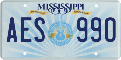 MS license plate AES990