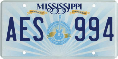 MS license plate AES994