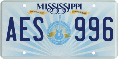 MS license plate AES996