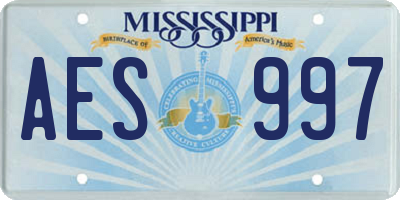 MS license plate AES997