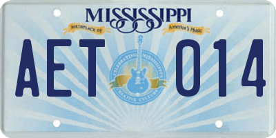 MS license plate AET014