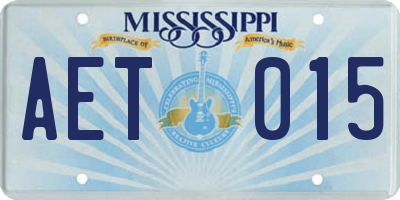 MS license plate AET015