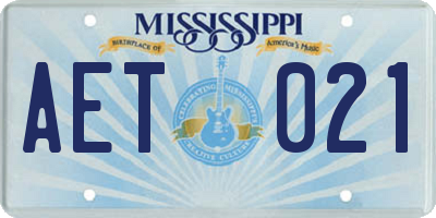 MS license plate AET021