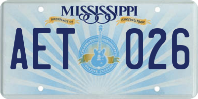 MS license plate AET026