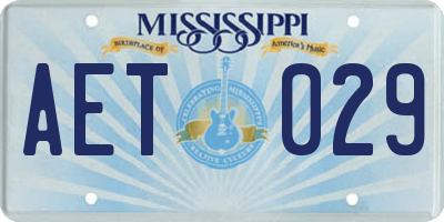 MS license plate AET029