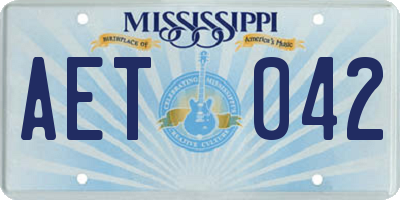 MS license plate AET042