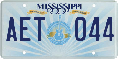 MS license plate AET044