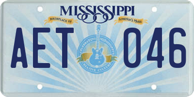 MS license plate AET046