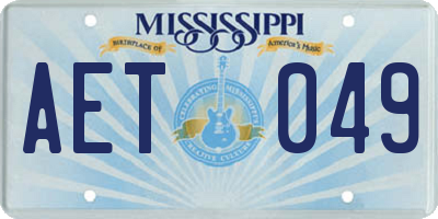 MS license plate AET049