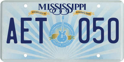 MS license plate AET050