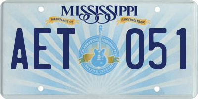 MS license plate AET051