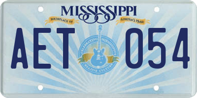 MS license plate AET054