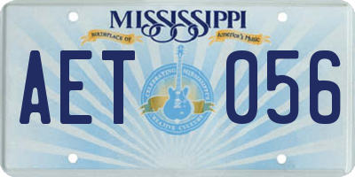MS license plate AET056